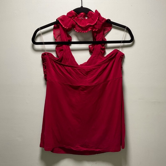 NWOT- Express- Satin Ruffled Halter- Size Large - Picture 3 of 3